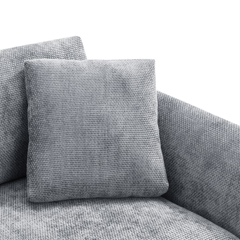 Roomfitters 96*56" Modern Cloud Sectional Sofa, L-Shaped Luxury Couch Set with 2 Pillows, 4-Seat Indoor Furniture