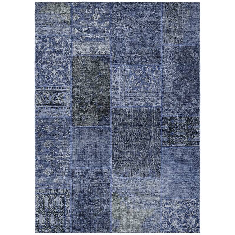 HomeRoots Patchwork Transitional Rectangle Outdoor Rug