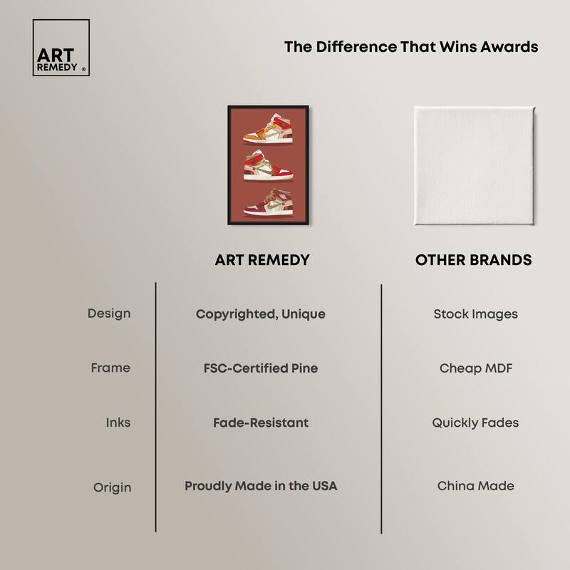 Sneaker Lineup Red Canvas by Art Remedy