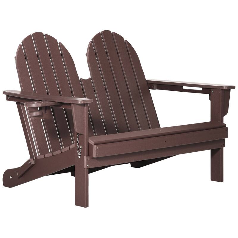 Hanniford Poly Adirondack 49 Inch Folding Bench - Dark Brown
