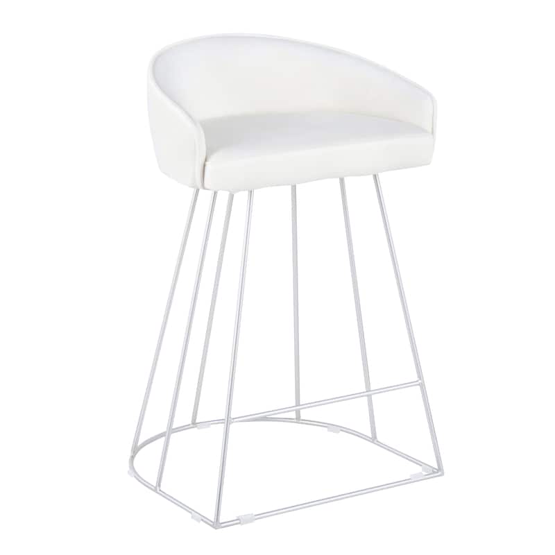 Silver Orchid Haid Velvet Upholstered Counter Stool (Set of 2)