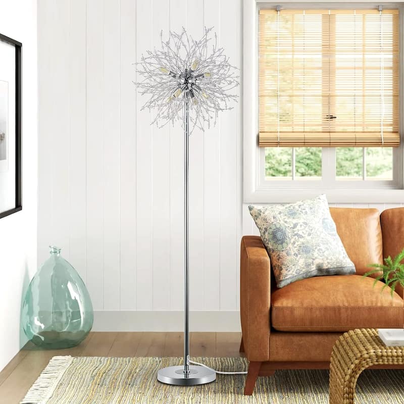 Crystal Floor Lamp for Bedroom, Floor Lamp for Living Room, Elegant Standing Lamp, 69" Tall Pole Lamp, Modern Floor Lamp