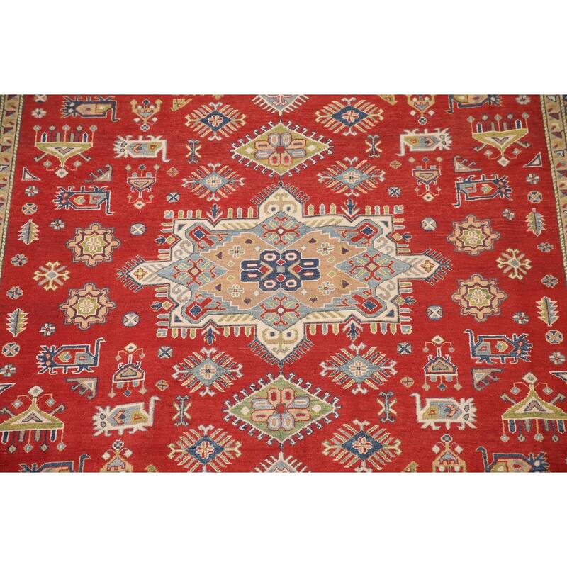 Red Kazak Oriental Area Rug Hand-Knotted Living Room Wool Carpet - 8'5"x 11'6"
