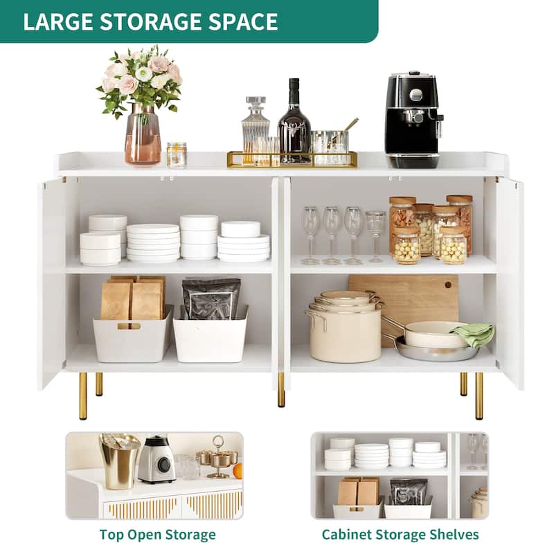 Moasis Modern Sideboard Buffet Cabinet with Storage, 55'' Kitchen Storage Cabinet Coffee Bar Cabinets for Dining Room