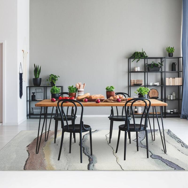 Luxe Weavers Modern Sunset Marbled Abstract Area Rug, Stain-Resistant Carpet