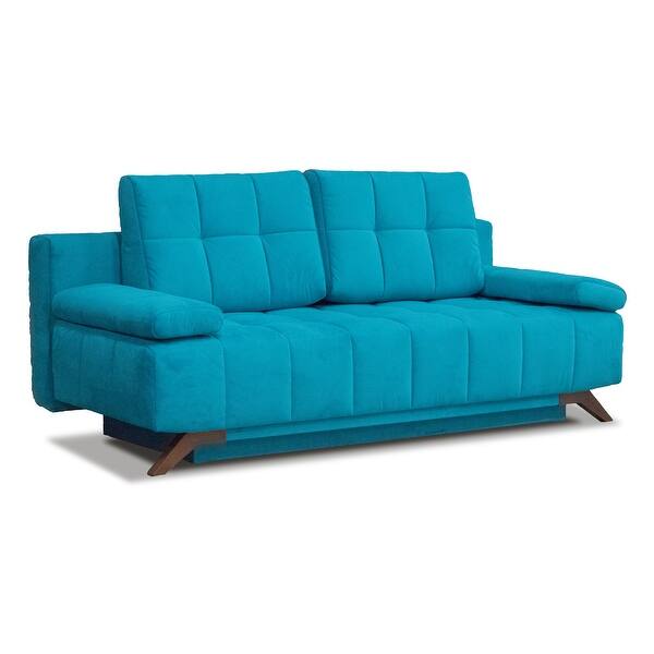 slide 2 of 24, Modern Serena Pine Wood Sleeper Sofa, Velvet Pillow Top Arm Sofa for Room Decor, Sofa Bed Furniture, Queen Size Sofa