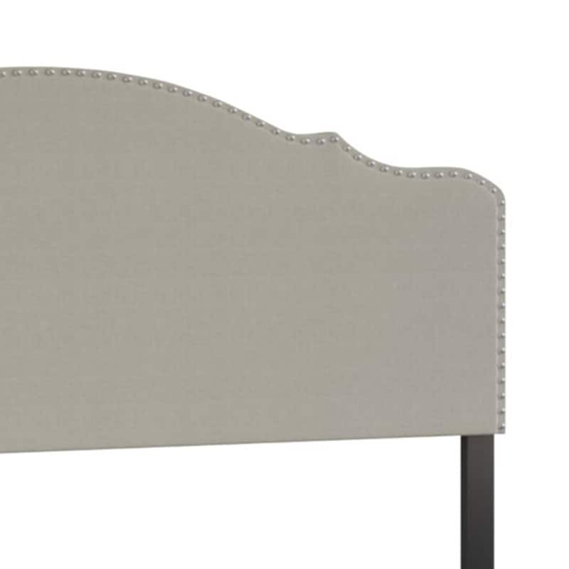 CraftPorch Transitional Linen Nailhead Upholstered Storage Bed