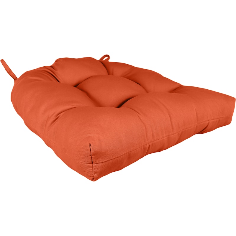 Indoor/Outdoor Plush Patio Seat Cushion - 20" x 20" x 3" - Orange