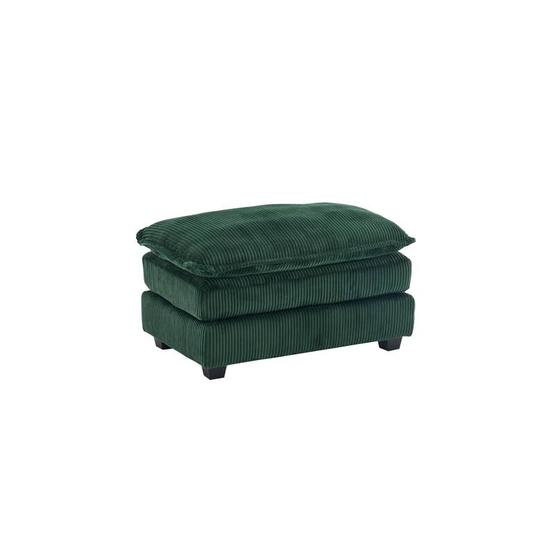 Corduroy Sleeper Sectional Sofa, Loveseat & Ottomans Chaise Lounge Set