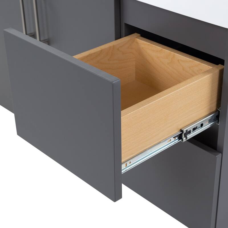 Spring Mill Cabinets Innes 48.5" Floating Bathroom Vanity With Cabinet, 2 Drawers and White Sink Top