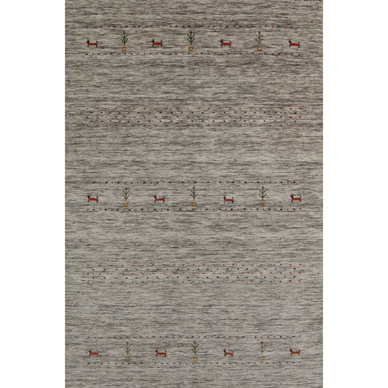 Little Animals Design Gabbeh Oriental Rug Handmade Wool Carpet - 3'11" x 5'11"
