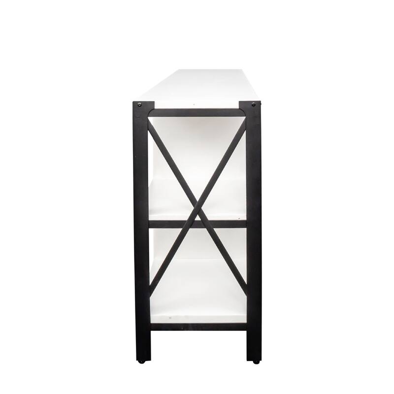 GDF Studio - Aishley Industrial Farmhouse 70.87" Wide TV Stand with Metal Frame and Open Storage Shelves