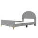 preview thumbnail 5 of 8, Velvet Full Platform Frame Bed Semi-Circle Headboard