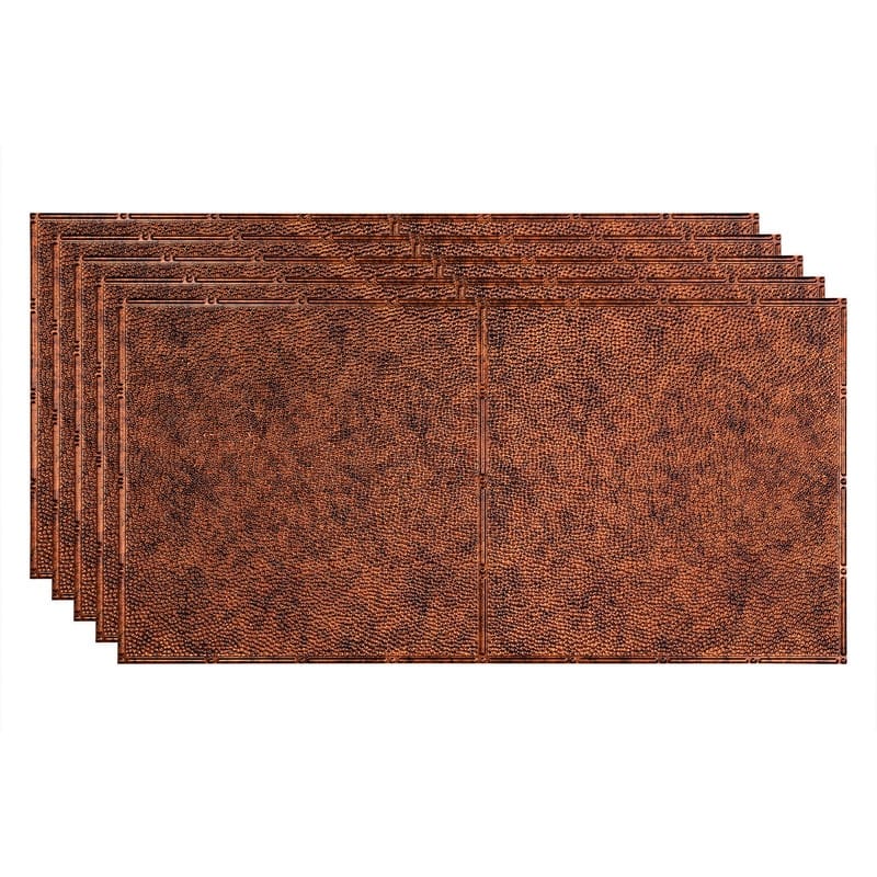 FASÄDE Border Fill Decorative Vinyl 2ft x 4ft Glue Up Ceiling Panel in Moonstone Copper (5 Pack) - 5 Pack - Moonstone Copper