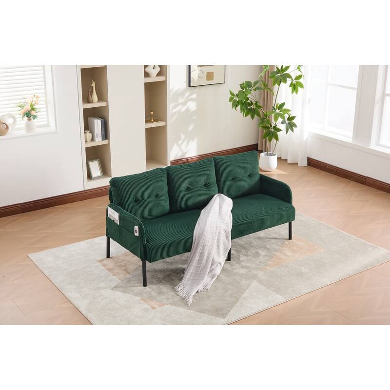 Oversized Loveseat, Modern & Plush Double-seater Sofa, Corduroy Upholstered Couch