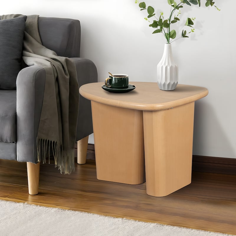 Tapered Tabletop Side Table - Natural Wood