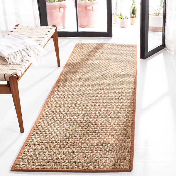 2 6 X 8 Safavieh Natural Fiber Marina Natural Blue Seagrass Rug