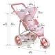preview thumbnail 7 of 8, Badger Basket Folding Three Wheel Doll Jogging Stroller - Pink/Gingham