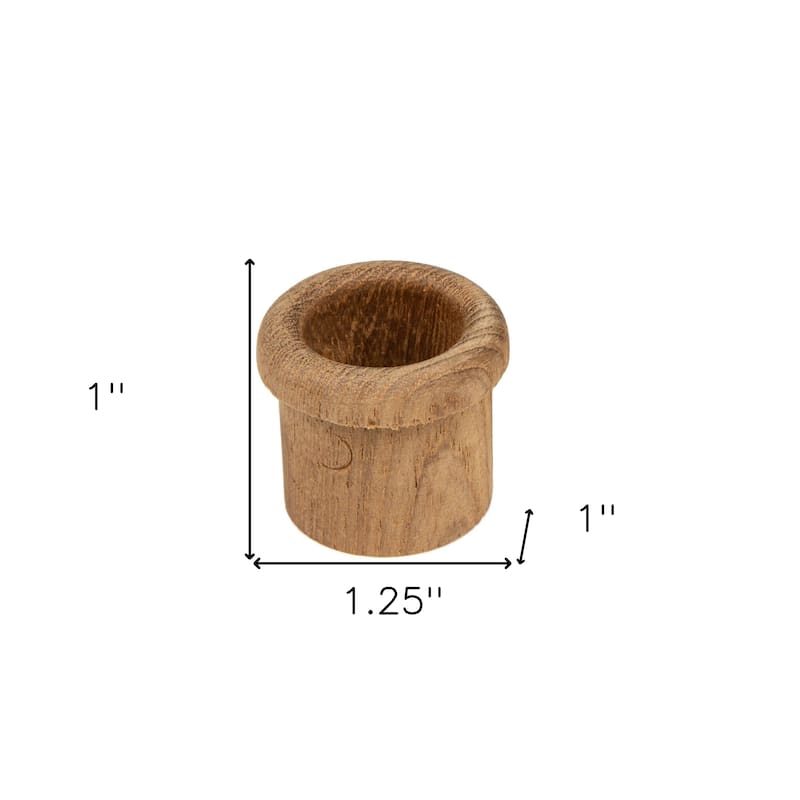 HomeRoots Set of Two Brown Wood Round Open Circle Drawer Pull Knobs - 1.25 in. x 1 in. x 1 in.