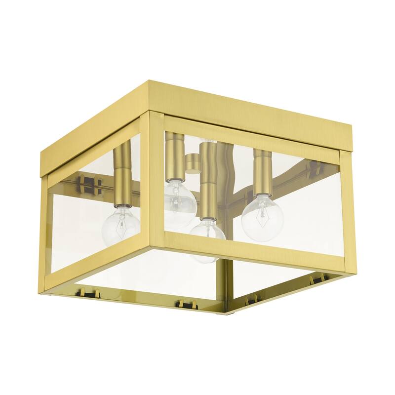 Livex Lighting Nyack 4 Light 11" Wide Flush Mount Square Ceiling