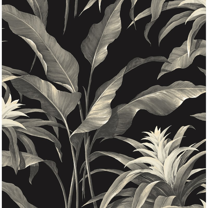 Stacy Garcia Home Palma Peel and Stick Wallpaper - 20.5 in. W x 18 ft. L - Onyx & Alloy