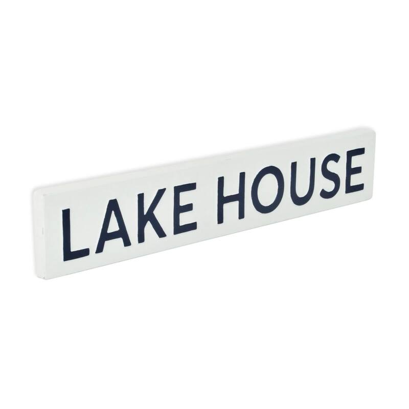 Lake House Rectangular Wall Sign - 23.75" - White