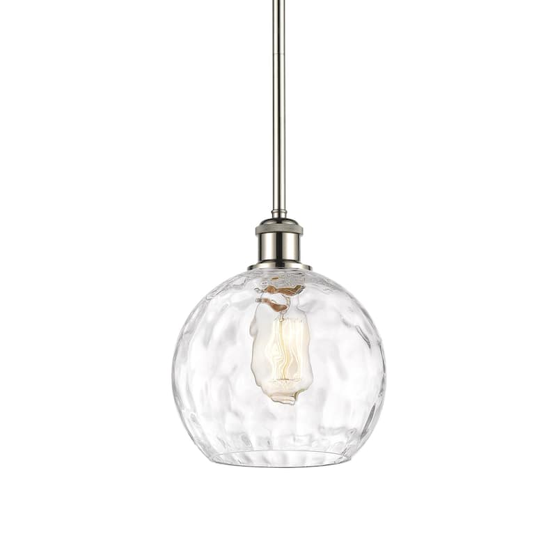 Innovations Lighting 516-1S-10-8 Athens Pendant Athens 8" Wide Mini - Polished Nickel / Clear Water Glass