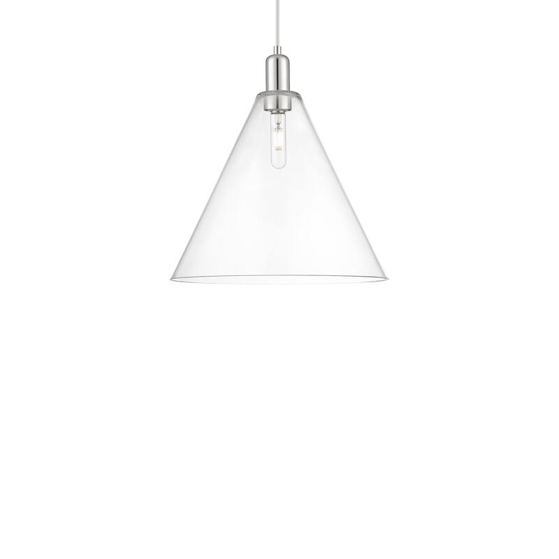 Innovations Lighting 716-1P-18-16 Berkshire Glass Pendant Berkshire - Polished Nickel / Clear