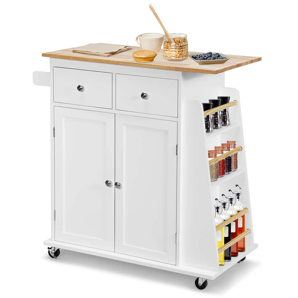 3 Tier Kitchen Rolling Microwave Cart Bar Service Cart with Wheels