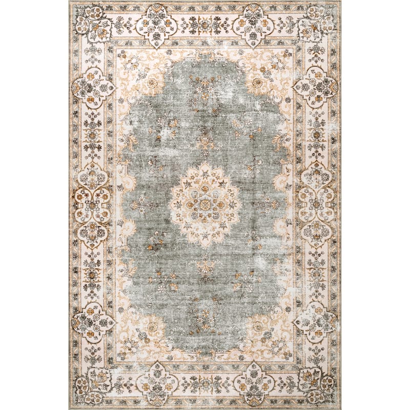 Nuloom Ren SpinClean Vintage Floral Machine Washable Area Rug