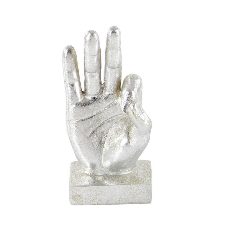 Polystone Hands Sculpture - Set of 3 - Gold or Silver