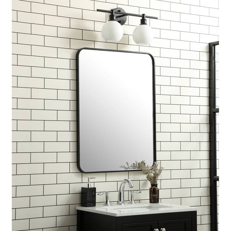 Ezra Soft Corner Metal Rectangular Mirror
