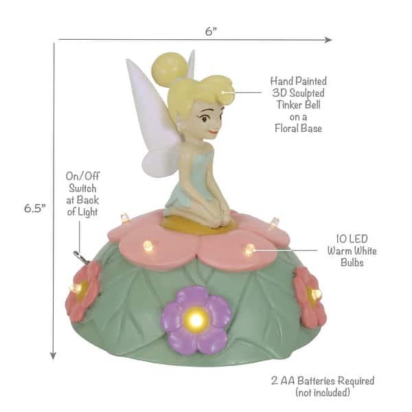 Bedtime Originals Disney Tinker Bell Table Top Night Light Nursery Lamp