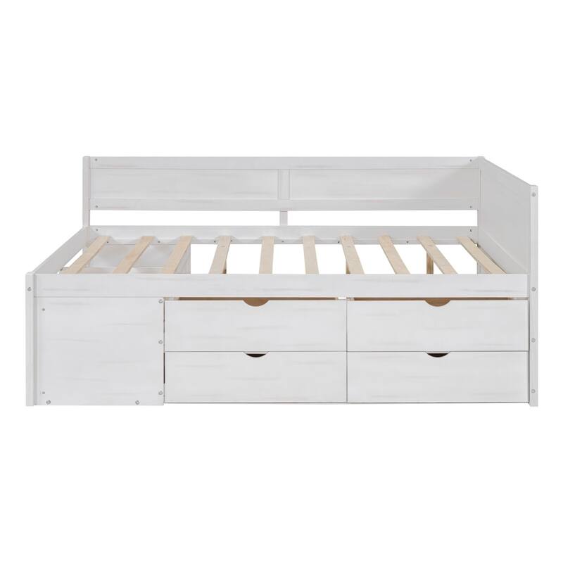 Modern Daybed with Drawers and Shelves
