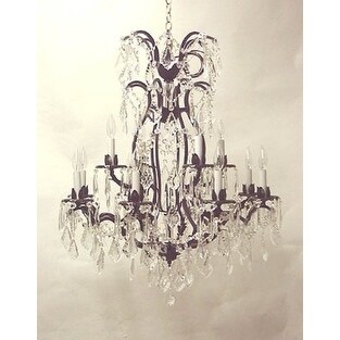 Swarovski Elements Crystal Trimmed Wrought Iron Lighting H36 x W28