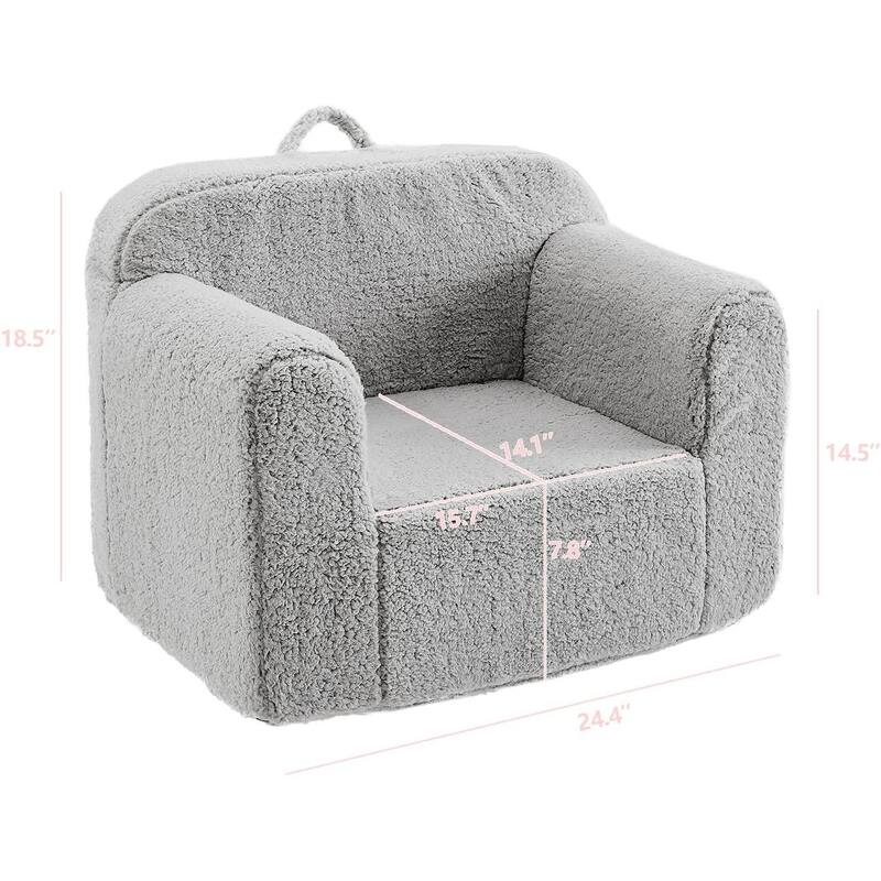 Kids Armchair Toddler Couch Baby Sofa Chair with Sherpa Fabric