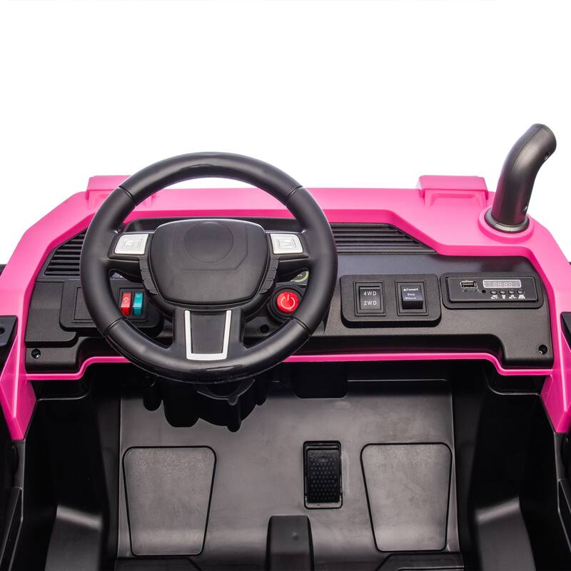 Kids Electric Ride-On Car-Spacious 3-Seater,Powerful 4-Motor Drive,Parental Remote Control,Led Lights