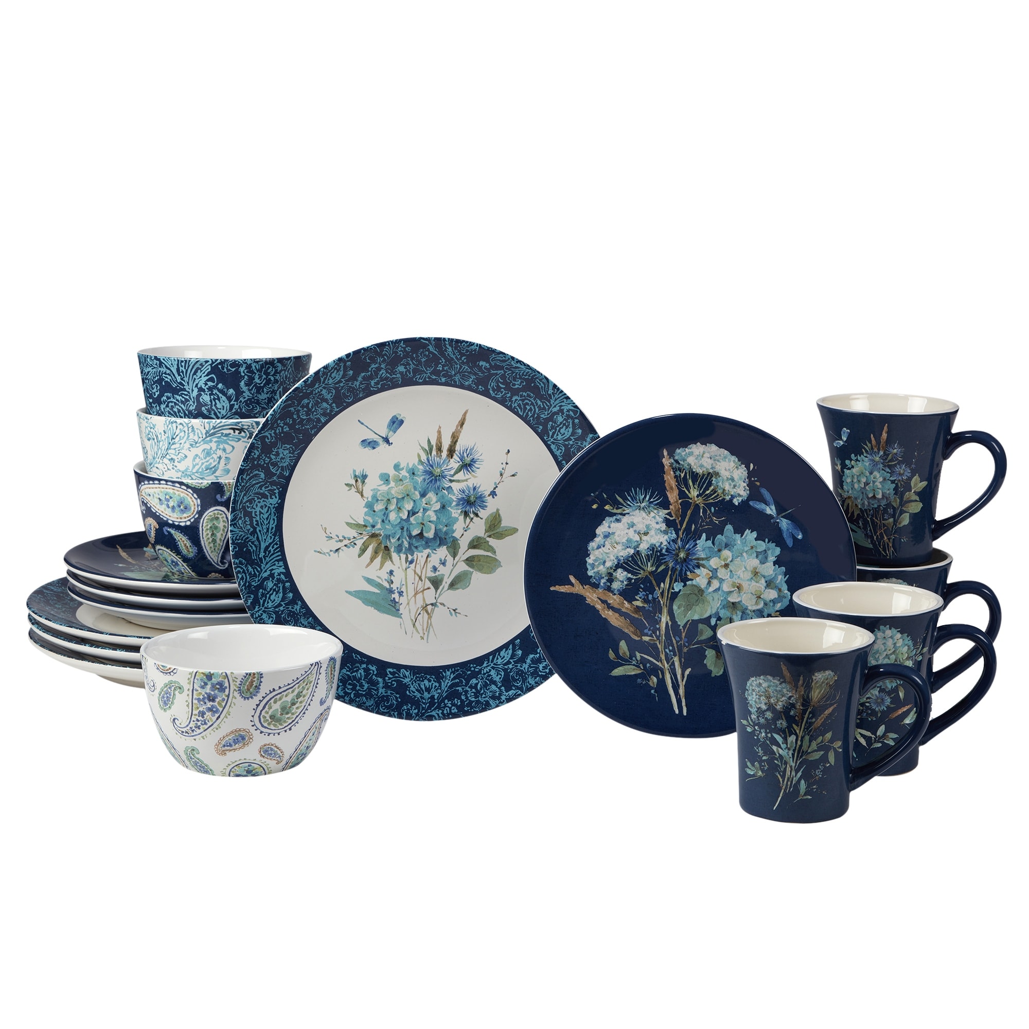 Certified International Bohemian Blue 16 piece Dinnerware Set