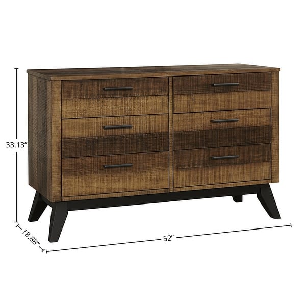 Urban Rustic 6-Drawer Dresser, Brushed Wheat