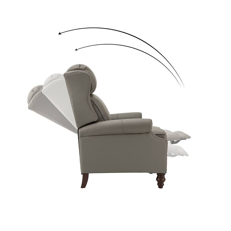 Noemon Genuine Leather Recliner with Nailhead Trims by HULALA HOME (Set of 2)