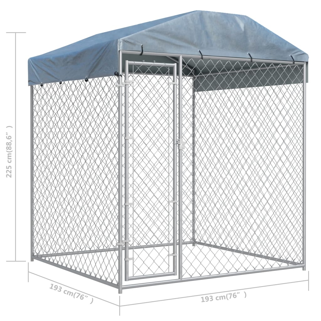 Canopy for dog kennel top