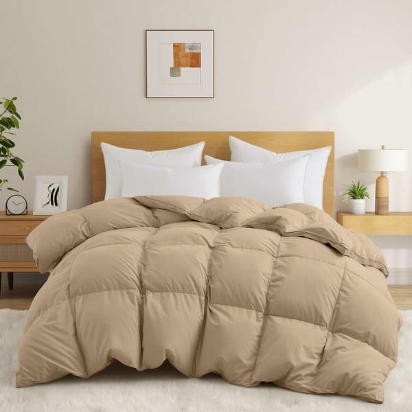 White Feather Down Comforter Duvet Insert All Warmth Levels - King - Ginger Root Heavy Weight