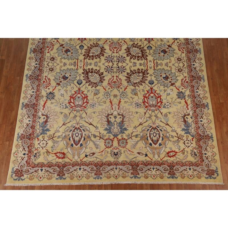 Vegetable Dye Ziegler Oriental Area Rug Hand-knotted Wool Carpet - 9'1"x 11'7"