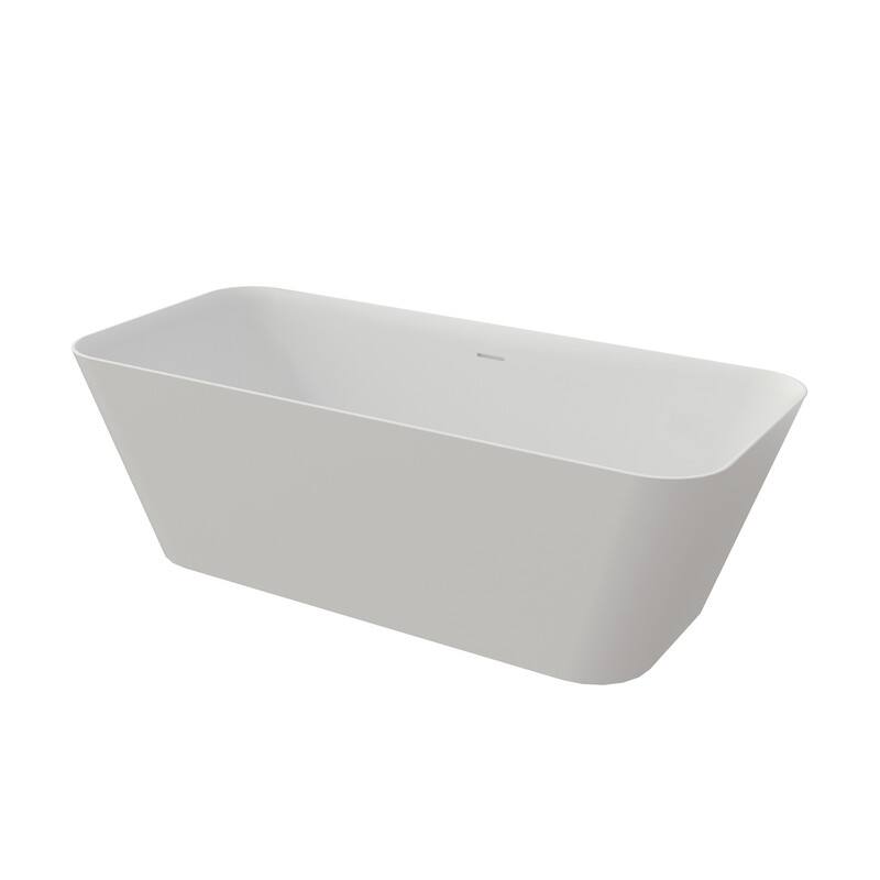 MEDUNJESS 67'' Freestanding Bathtub Solid Surface Soaking Tub