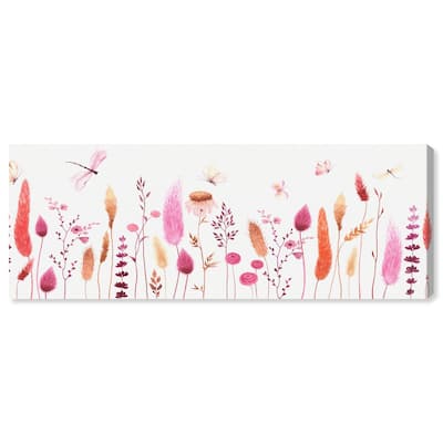 Dried Floral Dragonfly Panoramic Canvas by Art Remedy, Gallery Wrapped