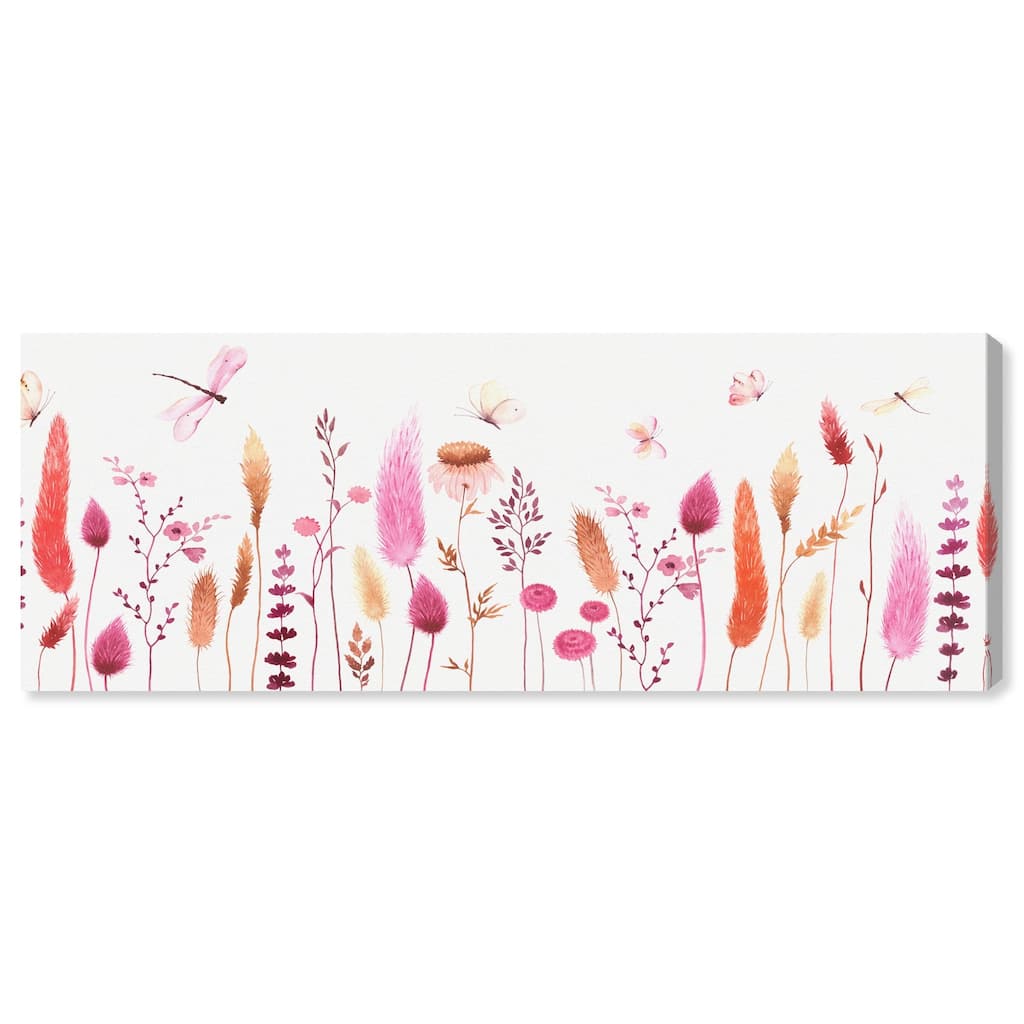 Dried Floral Dragonfly Panoramic Canvas by Art Remedy, Gallery Wrapped