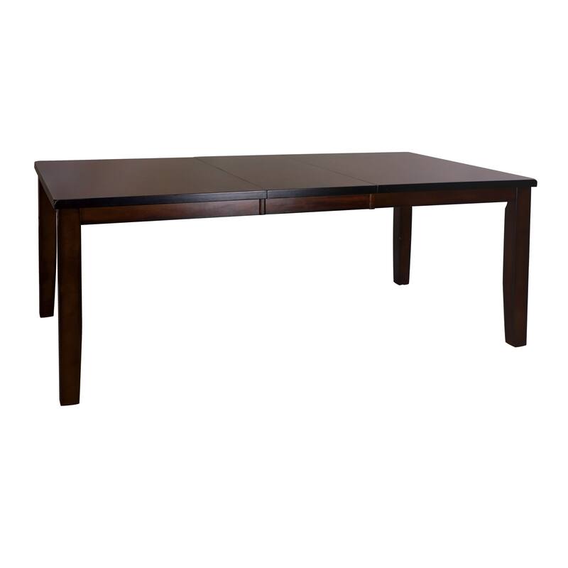 Cherry Finish Transitional 1pc Dining Table with Extension Leaf Mango veneer Wood Dining Furniture