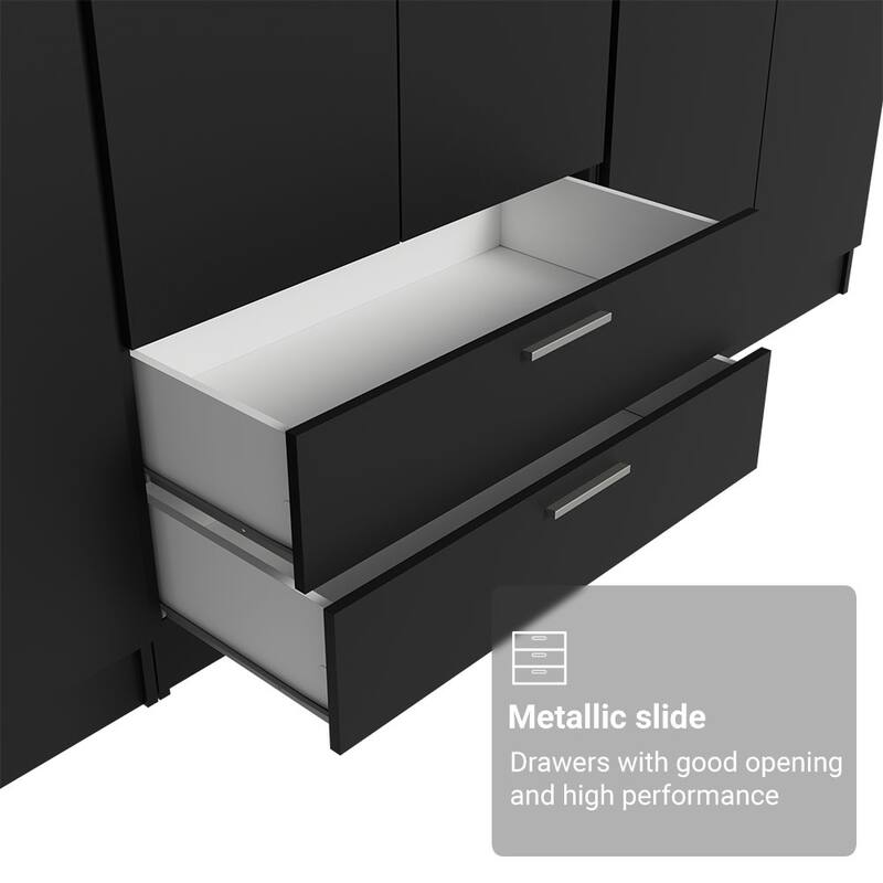 MADESA 6 Doors 2 Drawers Wardrobe Set Bedroom Storage Cabinet