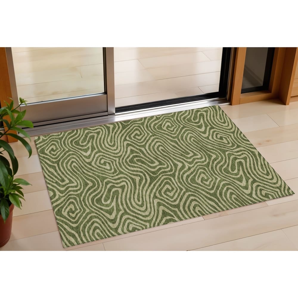 HomeRoots Abstract Transitional Rectangle Outdoor Rug