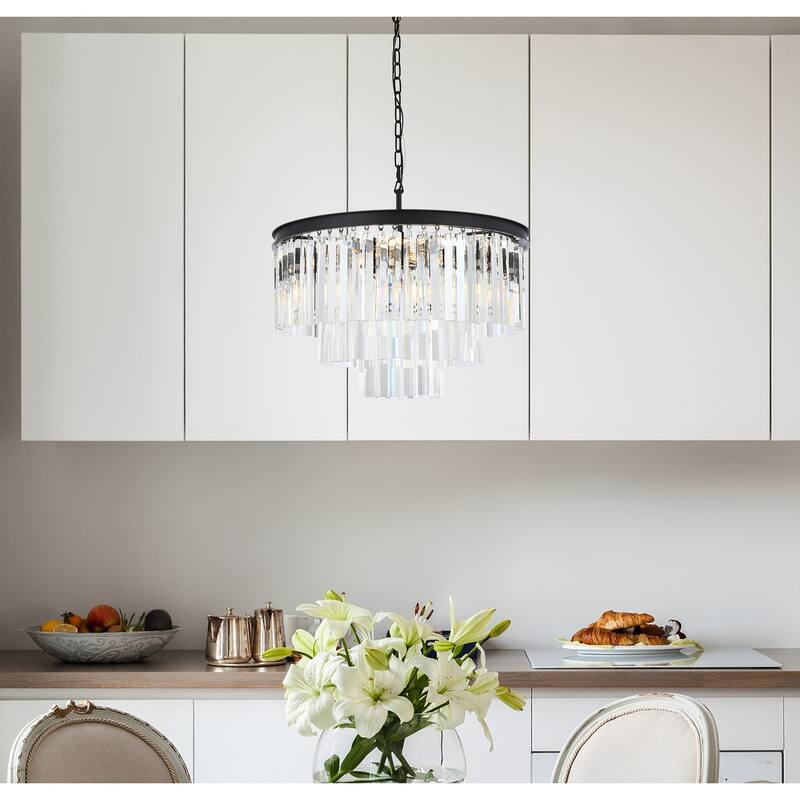Royce Edge 9-Light Matte Black Chandelier